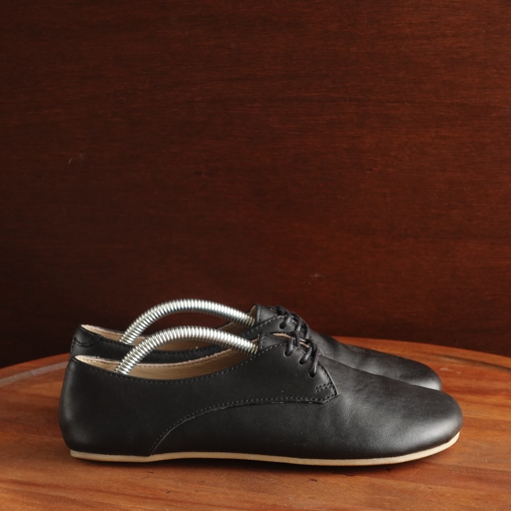 Origo The New Derby Womens SZ 6.5 BLK Leather Barefoot Minimalist Classic Shoes